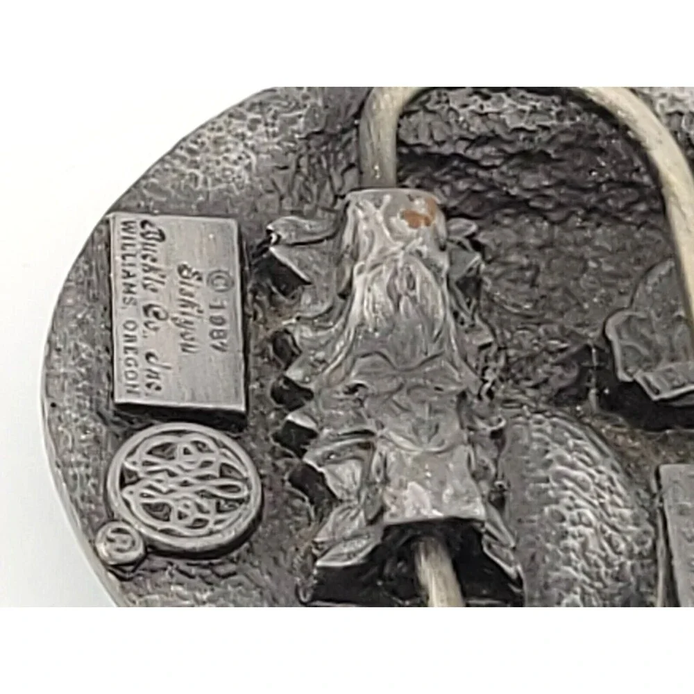 Vintage 1987 Siskiyou Turquoise Enamel Pewter 🦅Eagle Belt Buckle